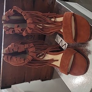 Matiko Leather Fringe Sandals